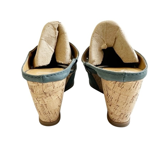 Franco Sarto Artist’s Collection Fiora Cork Wedge Sandals Open Toe Blue Size 8.5 - Picture 7 of 9